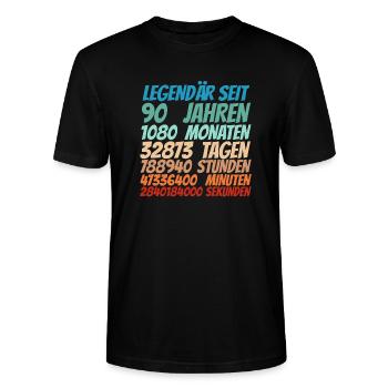 Legendär seit 90 Jahre alt 90. Geburtstag Frauen - Stanley/Stella Unisex Bio-T-Shirt CRAFTER - Schwarz - Vorne - Alina (178cm) & Michal (187cm)