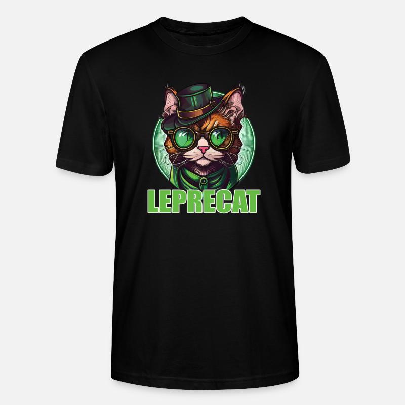 St. Patricks Day Katze - Stanley/Stella Unisex Bio-T-Shirt CRAFTER - Schwarz