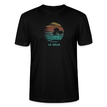 La Jolla California Cool Souvenir Urlaub - Stanley/Stella Unisex Bio-T-Shirt CRAFTER - Schwarz - Vorne - Alina (178cm) & Michal (187cm)