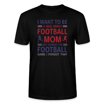 FoundLux, JE VEUX ÊTRE UNE GENTILLE MAMAN DE FOOTBALL - T-shirt bio CRAFTER Stanley Stella Unisexe - noir - Devant - Alina (178cm) & Michal (187cm)