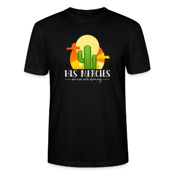 Ses miséricordes sont la nouvelle nature du désert Jésus-Christ - T-shirt bio CRAFTER Stanley Stella Unisexe - noir - Devant - Alina (178cm) & Michal (187cm)