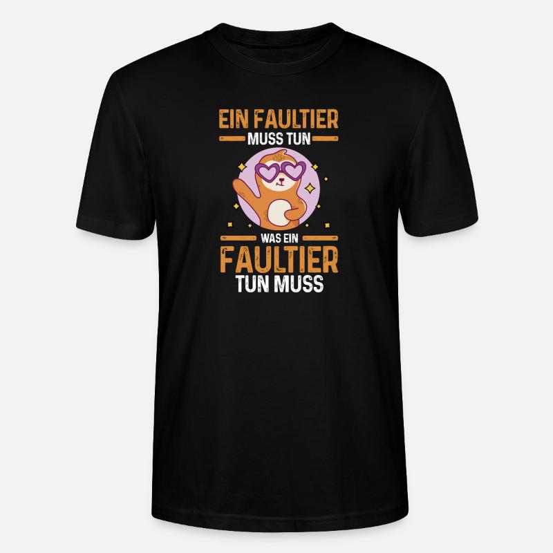 Faultier - Stanley/Stella Unisex Bio-T-Shirt CRAFTER - Schwarz