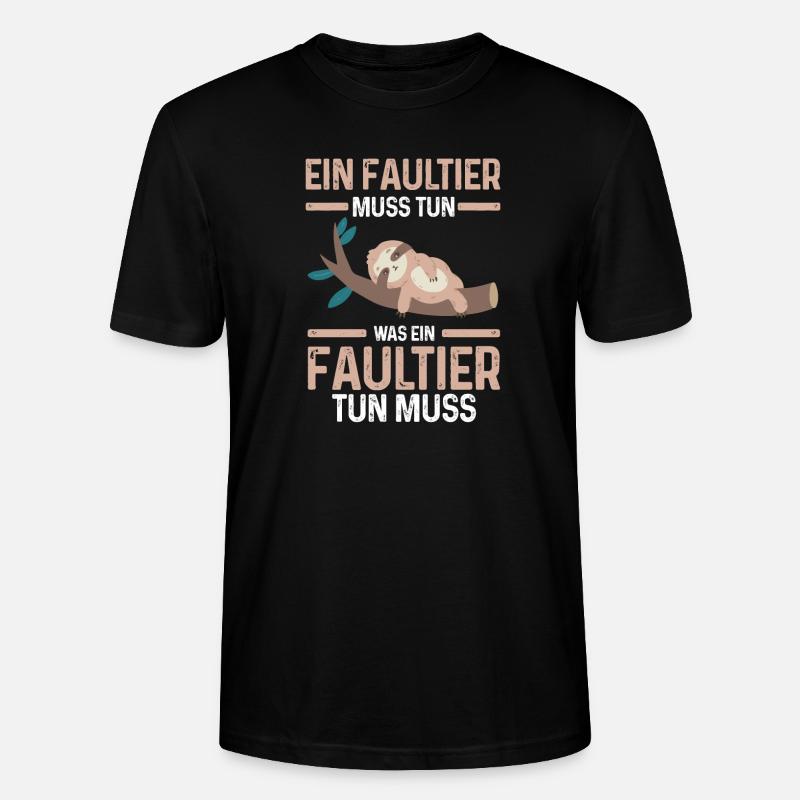 Faultier - Stanley/Stella Unisex Bio-T-Shirt CRAFTER - Schwarz