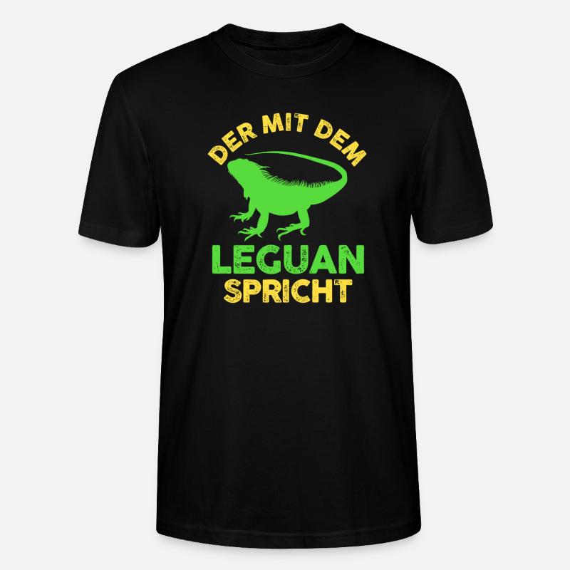 Der mit dem Leguan spricht - Stanley/Stella Unisex Bio-T-Shirt CRAFTER - Schwarz