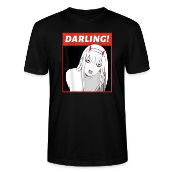 Anime Darling Arigato Senpai Hentai - Stanley/Stella Unisex Bio-T-Shirt CRAFTER - Schwarz - Vorne - Alina (178cm) & Michal (187cm)