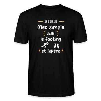footing apéro mec simple humour - T-shirt bio CRAFTER Stanley Stella Unisexe - noir - Devant - Alina (178cm) & Michal (187cm)