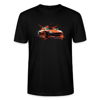Cool Racing Car Racer Sport Lover Supercar Turbo - Stanley/Stella CRAFTER Unisex Organic T-Shirt - black - Front - Alina (178cm) & Michal (187cm)