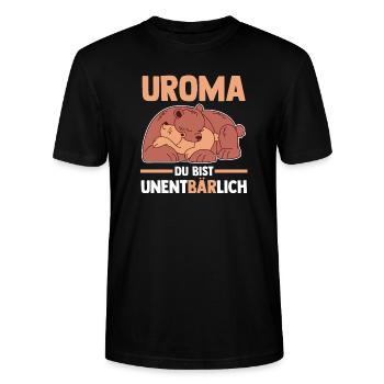 Urgroßmutter Bären Uroma - Stanley/Stella Unisex Bio-T-Shirt CRAFTER - Schwarz - Vorne - Alina (178cm) & Michal (187cm)