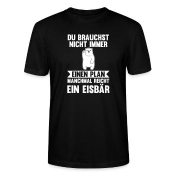 Eisbär Eisbären - Stanley/Stella Unisex Bio-T-Shirt CRAFTER - Schwarz - Vorne - Alina (178cm) & Michal (187cm)