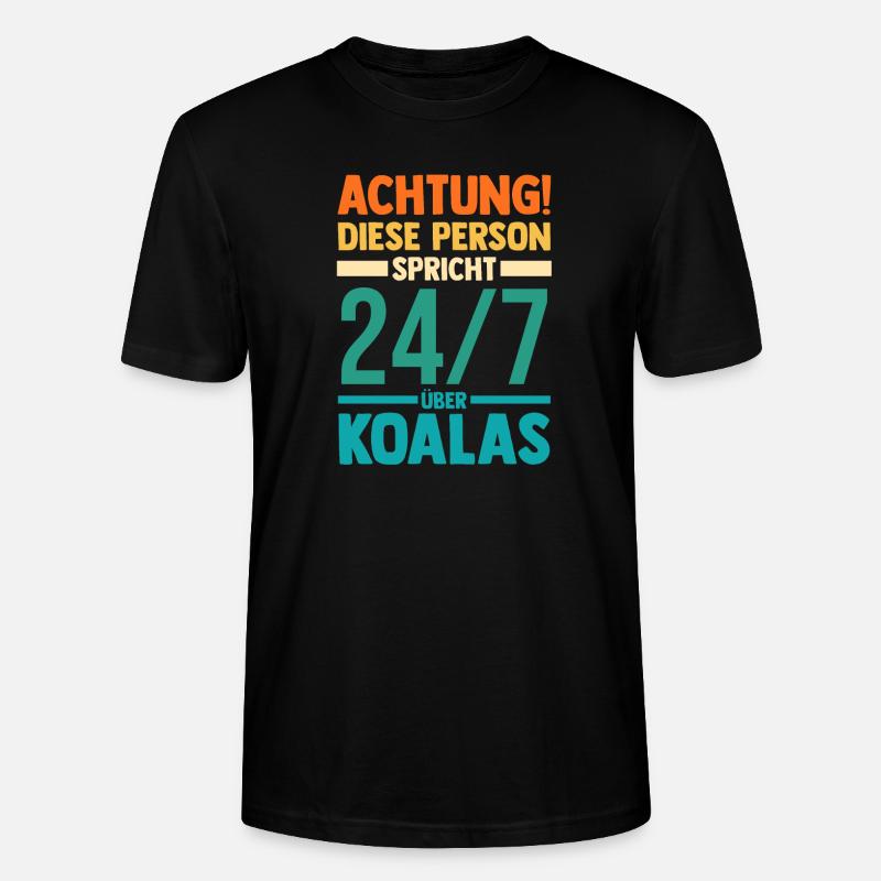 Koalabär Koala - Stanley/Stella Unisex Bio-T-Shirt CRAFTER - Schwarz