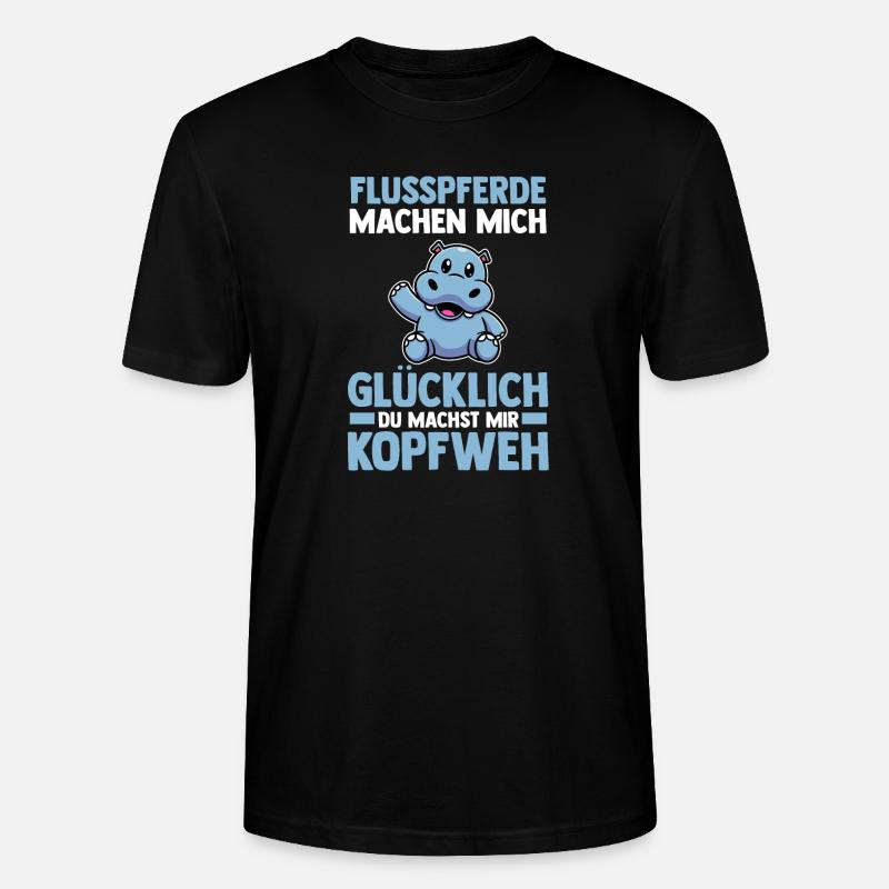 Nilpferd Flusspferd - Stanley/Stella Unisex Bio-T-Shirt CRAFTER - Schwarz