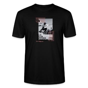Skateboard Ollie Skater Geschenkidee Herren - Stanley/Stella Unisex Bio-T-Shirt CRAFTER - Schwarz - Vorne - Alina (178cm) & Michal (187cm)