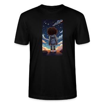Idée cadeau Ciel nocturne Noël Bethléem - T-shirt bio CRAFTER Stanley Stella Unisexe - noir - Devant - Alina (178cm) & Michal (187cm)
