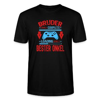 Bruder Level Complete Werdender Onkel Loading - Stanley/Stella Unisex Bio-T-Shirt CRAFTER - Schwarz - Vorne - Alina (178cm) & Michal (187cm)