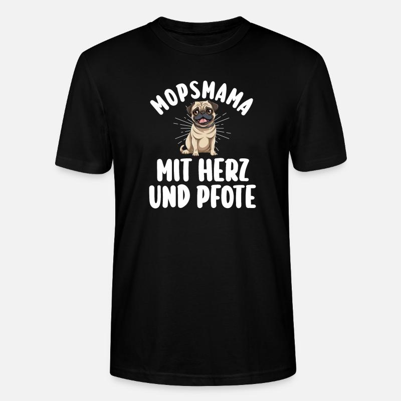 Hund Mopsmama Hundemama Mutter Mops - Stanley/Stella Unisex Bio-T-Shirt CRAFTER - Schwarz