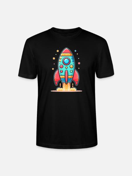fusée au design enfantin - T-shirt bio CRAFTER Stanley Stella Unisexe - noir