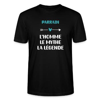 Pate Mann der Mythos Legende Pate Geschenk - Stanley/Stella Unisex Bio-T-Shirt CRAFTER - Schwarz - Vorne - Alina (178cm) & Michal (187cm)
