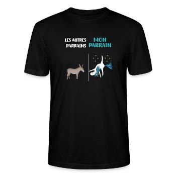 Pate Einhorn lustiger Humor Pate Geschenk - Stanley/Stella Unisex Bio-T-Shirt CRAFTER - Schwarz - Vorne - Alina (178cm) & Michal (187cm)