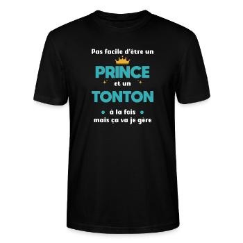 Uncle Prince Uncle Gift Uncle - Stanley/Stella CRAFTER Unisex Organic T-Shirt - black - Front - Alina (178cm) & Michal (187cm)
