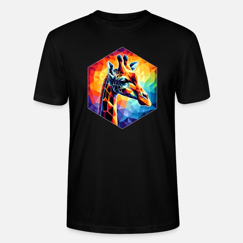 Giraffe in Polygonendarstellung - Stanley/Stella Unisex Bio-T-Shirt CRAFTER - Schwarz