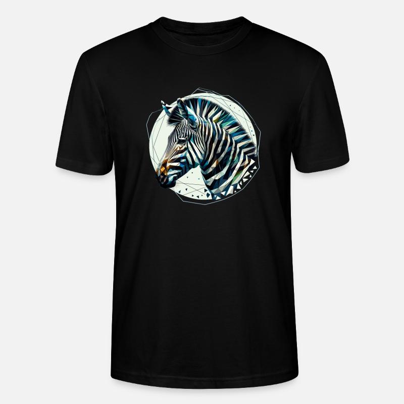 Zebra in Polygonendarstellung - Stanley/Stella Unisex Bio-T-Shirt CRAFTER - Schwarz