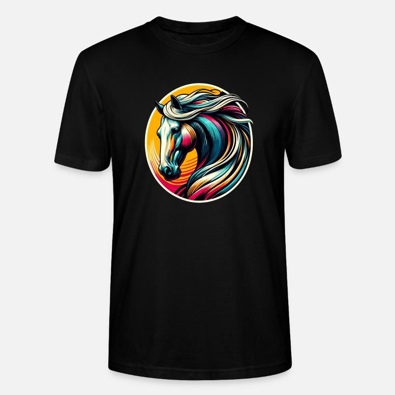 Cheval, Tête De Cheval - T-shirt bio CRAFTER Stanley Stella Unisexe - noir