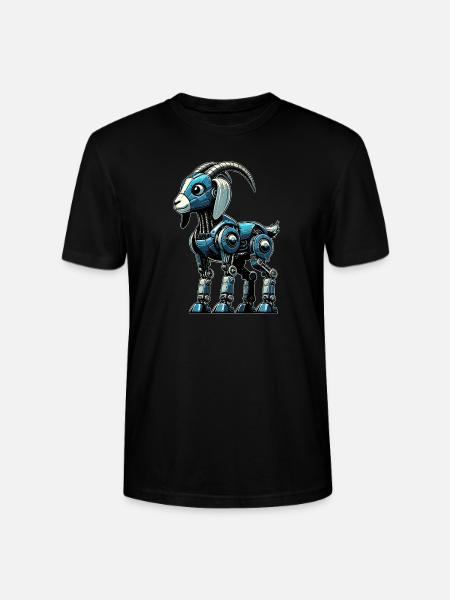 Ziege Roboter, Roboziege, Roboter-Ziege - Stanley/Stella Unisex Bio-T-Shirt CRAFTER - Schwarz