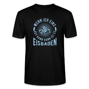 Eisbaden Spruch Eisschwimmer Sonnenbaden Eisbader - Stanley/Stella Unisex Bio-T-Shirt CRAFTER - Schwarz - Vorne - Alina (178cm) & Michal (187cm)