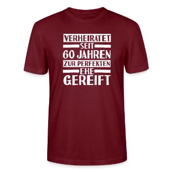 Ehe Diamantene Hochzeit 60 Jahre Verheiratet Hochz - Stanley/Stella Unisex Bio-T-Shirt CRAFTER - Burgunderrot - Vorne - Alina (178cm) & Michal (187cm)