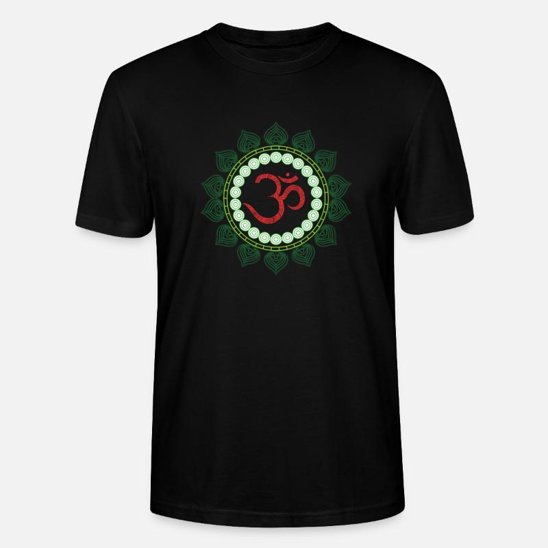 Psychedelic Goamit Om Motiv - Stanley/Stella Unisex Bio-T-Shirt CRAFTER - Schwarz