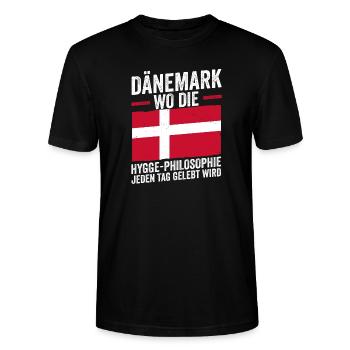 Dänen Dänisch Dänemark - Stanley/Stella Unisex Bio-T-Shirt CRAFTER - Schwarz - Vorne - Alina (178cm) & Michal (187cm)