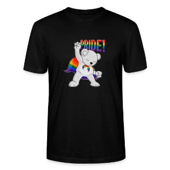 Polar Bear I LGBTQ Flag I Rainbow Flag I Gay Pride - Stanley/Stella Unisex Bio-T-Shirt CRAFTER - Schwarz - Vorne - Alina (178cm) & Michal (187cm)