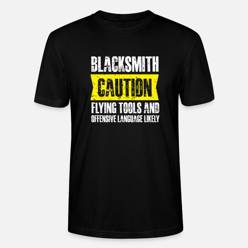 blacksmith caution flying tools Design - Stanley/Stella Unisex Bio-T-Shirt CRAFTER - Schwarz