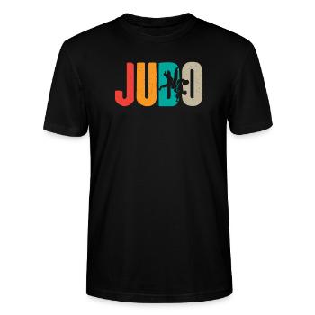 Judo Randori - Stanley/Stella CRAFTER Unisex Organic T-Shirt - black - Front - Alina (178cm) & Michal (187cm)