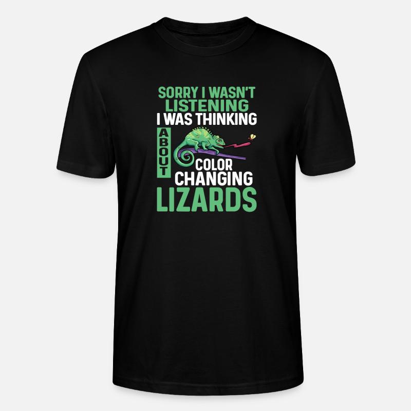 Chamäleon Eidechse Reptil Herpetologe - Stanley/Stella Unisex Bio-T-Shirt CRAFTER - Schwarz