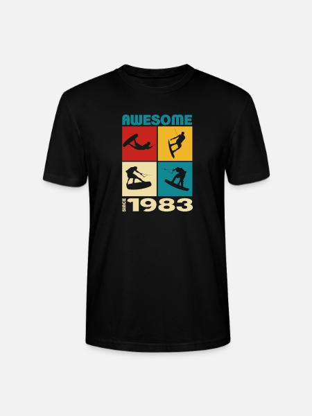 Awesome since 1983. Wakeboard Lifestyle - Stanley/Stella CRAFTER Unisex Organic T-Shirt - black