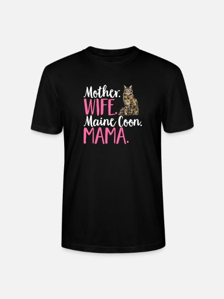 Maine Coon Cat - Stanley/Stella CRAFTER Unisex Organic T-Shirt - black