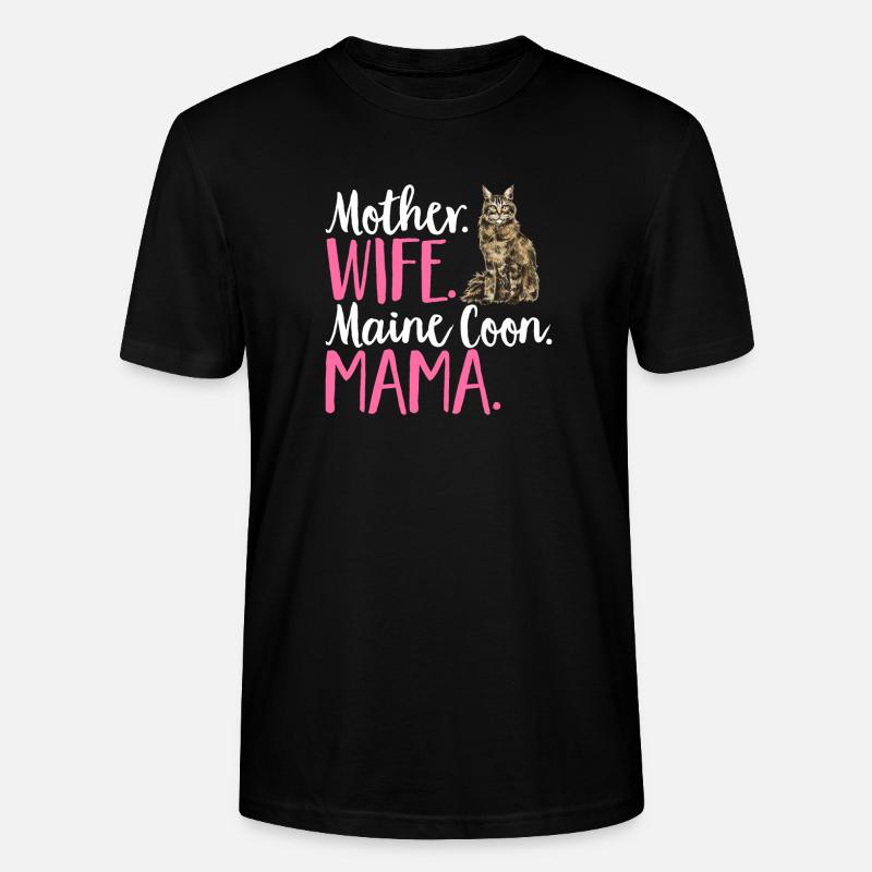 Maine Coon Katze - Stanley/Stella Unisex Bio-T-Shirt CRAFTER - Schwarz