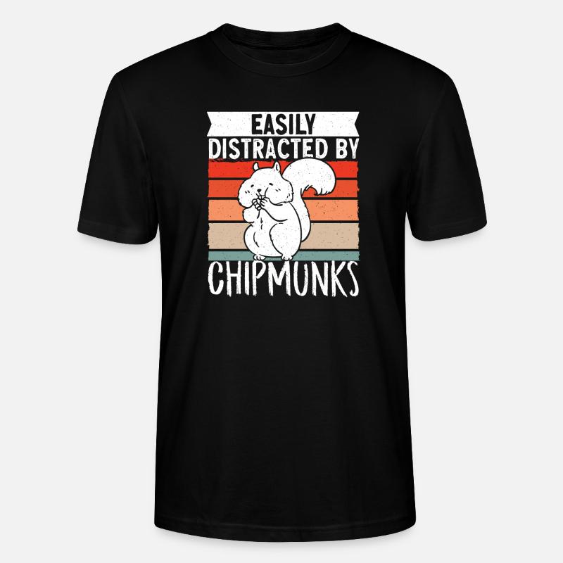 Chipmunk Rodent Gift - Stanley/Stella CRAFTER Unisex Organic T-Shirt - black