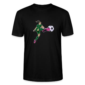 Arab National Soccer Team I Football Saudi Arabia - Stanley/Stella CRAFTER Unisex Organic T-Shirt - black - Front - Alina (178cm) & Michal (187cm)