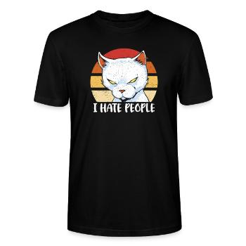 Je déteste les gens que je n’aime pas les gens au milieu - T-shirt bio CRAFTER Stanley Stella Unisexe - noir - Devant - Alina (178cm) & Michal (187cm)