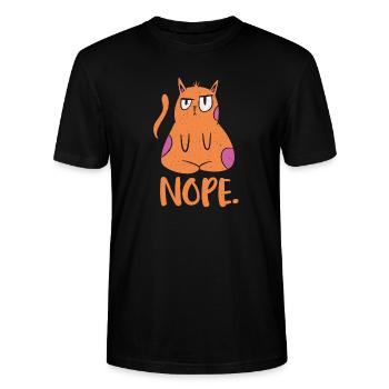 Nope Not Today Sleep Cat Für Katzenbesitzer Und - Stanley/Stella Unisex Bio-T-Shirt CRAFTER - Schwarz - Vorne - Alina (178cm) & Michal (187cm)