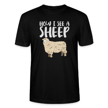 This is how I see the yarn and crochet of a - Stanley/Stella CRAFTER Unisex Organic T-Shirt - black - Front - Alina (178cm) & Michal (187cm)