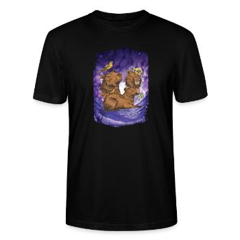 Moon Capybara Animal Drôle Capibara Roden Face - T-shirt bio CRAFTER Stanley Stella Unisexe - noir - Devant - Alina (178cm) & Michal (187cm)