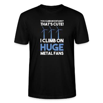 Windturbinentechniker Windpark Windkraft - Stanley/Stella Unisex Bio-T-Shirt CRAFTER - Schwarz - Vorne - Alina (178cm) & Michal (187cm)