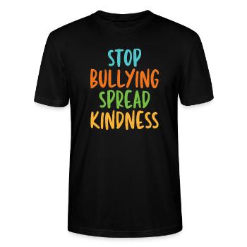 Arrêtez l’intimidation et la propagation - Stomp Bullying - T-shirt bio CRAFTER Stanley Stella Unisexe - noir - Devant - Alina (178cm) & Michal (187cm)