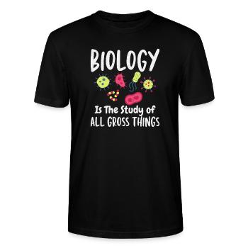 Gross Things Biologielehrer Wissenschaftsliebhaber - Stanley/Stella Unisex Bio-T-Shirt CRAFTER - Schwarz - Vorne - Alina (178cm) & Michal (187cm)