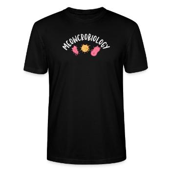 Meowcrobiology Microbiology Microbiologist Biology - Stanley/Stella CRAFTER Unisex Organic T-Shirt - black - Front - Alina (178cm) & Michal (187cm)