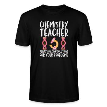 Les professeurs de chimie trouvent toujours des solutions - T-shirt bio CRAFTER Stanley Stella Unisexe - noir - Devant - Alina (178cm) & Michal (187cm)