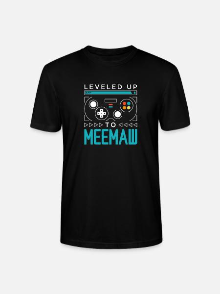 Leveled Up to Meemaw Gamer Grandma Gaming Grandmom - Stanley/Stella CRAFTER Unisex Organic T-Shirt - black